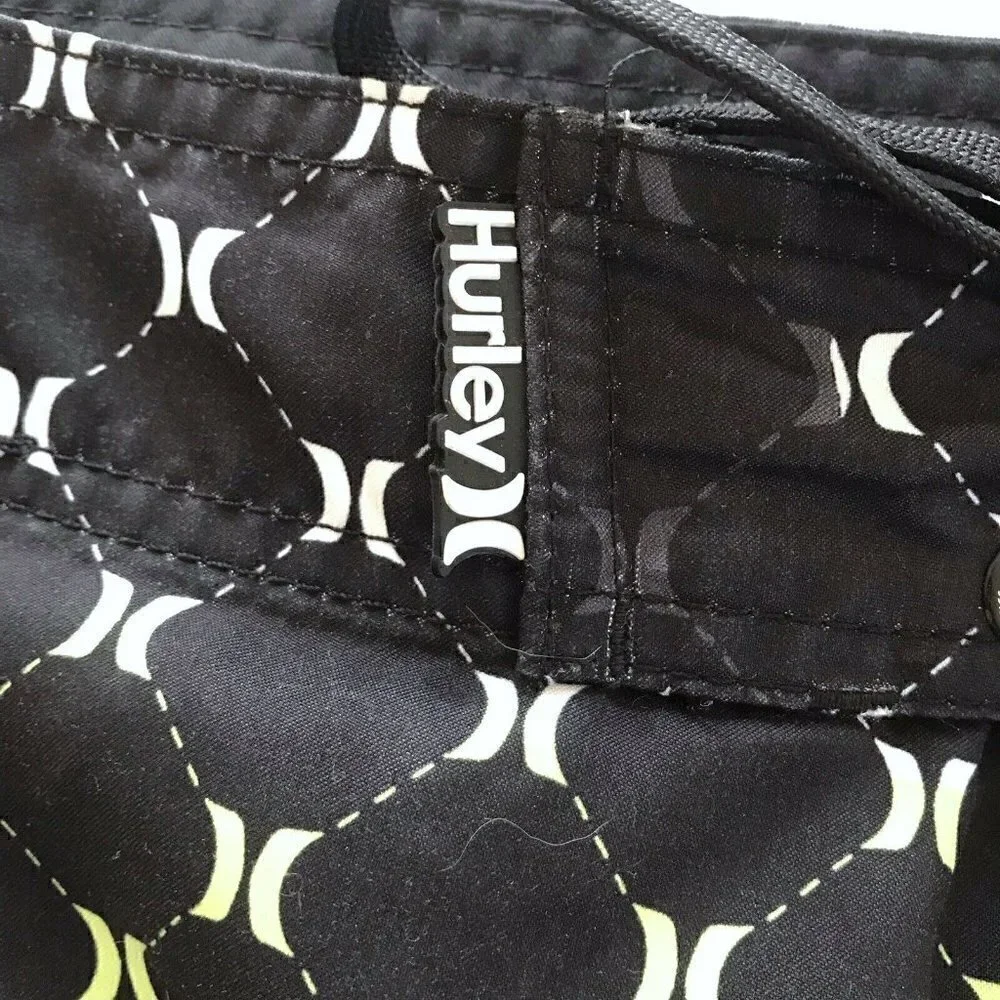 Hurley Black Pink Blue Orange Logo Print Boardshorts 32